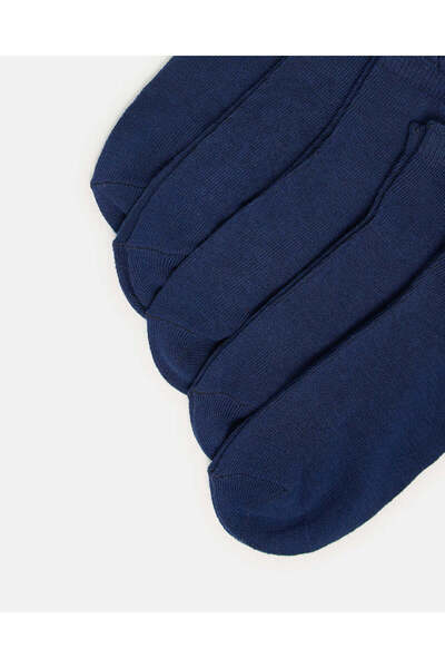REDTAG Senior Girls Navy Low Ankle Socks With Scallop Welt Edge (5 Pairs)