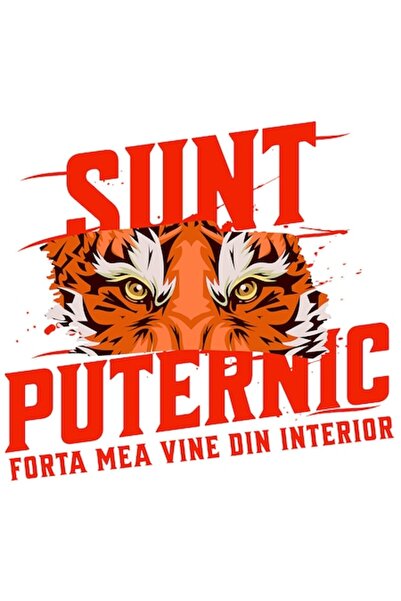 OEM Autocolant - Ochi de tigru furioși, motivațional „Sunt puternic - Puterea...