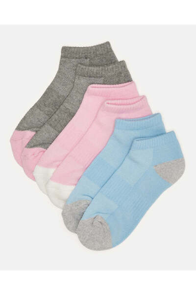 REDTAG جوارب رياضية نسائية متنوعة بطول الكاحل (3 أزواج)