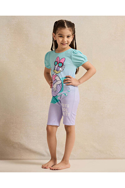 REDTAG Girls Blue Printed Swimsuits