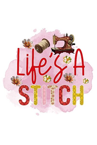 OEM Viața e o cusătură - Autocolant din vinil Croitoreasă (10 cm, roz cu bord...