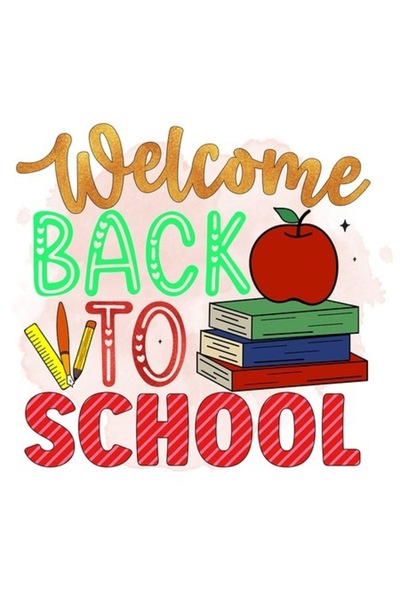 OEM Autocolant din vinil „Bun venit la școală”, bordură albă, PVC, 15 cm