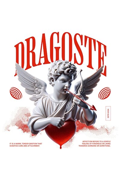 OEM Autocolant bust statuie cu aripi, arc Cupidon, text „Dragoste” cu margini...