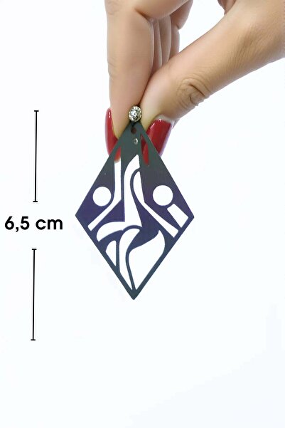 soonaksesuar Rainbow Reflective Geometric Earrings, Stylish Laser Cut Earrings - Apbj009