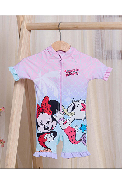 REDTAG Infant girls Pink Minnie And Daisy One Piece Swimsuit
