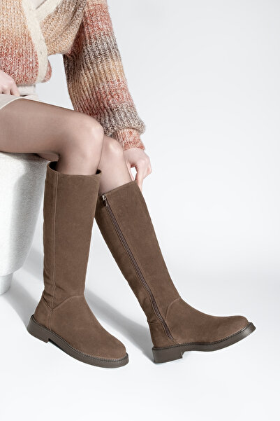 Marjin Жіночі щоденні чоботи для верхової їзди Zunet, кавовий замш