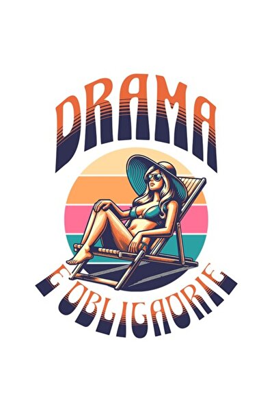 OEM Autocolant femeie la solar — pălărie și ochelari de soare, „Drama este ob...