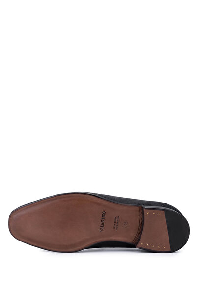 Valentino Men's Genuine Leather Black Loafer Shoes