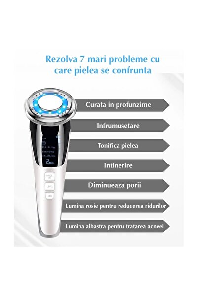 Merkie 5-in-1 Professional Facial Rejuvenation Device (Mesotherapy, LED, EMS) - White