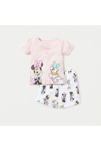 Disney Minnie Mouse and Daisy Duck Print T-shirt and Shorts Set