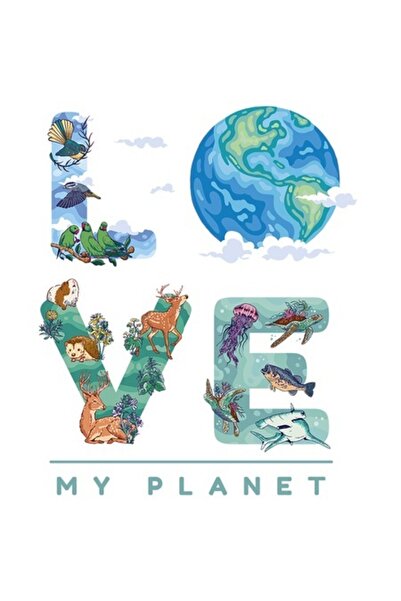 OEM Autocolant „Iubesc planeta mea / Pământul moare” din vinil PVC multicolor...