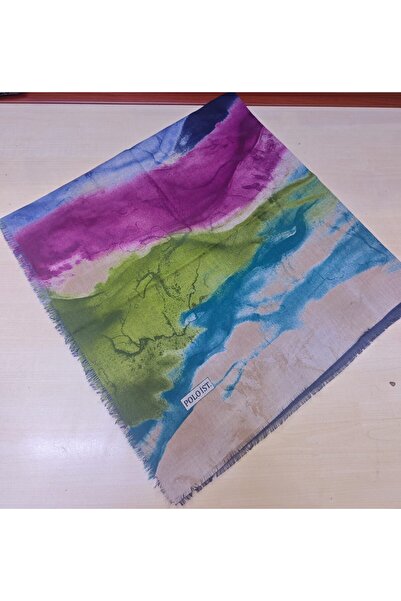 poloist Women Pulling Cotton Cotton Non-Slip Soft Scarf Wave Pattern Pattern 100X100 cm