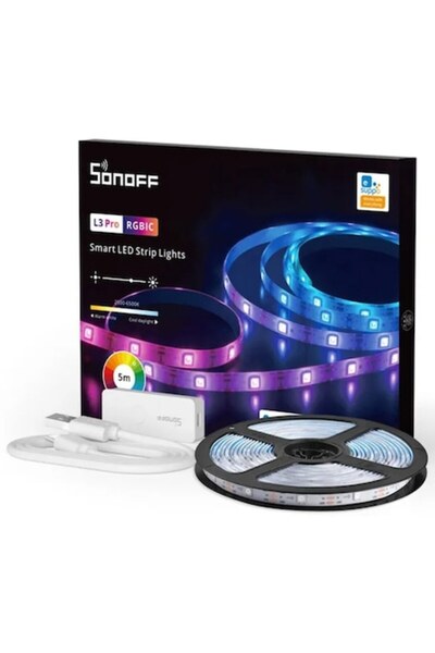 Sonoff L3-Pro RGBIC LED Strip, Wi-Fi, Bluetooth, Music Sync, 30 LED/m, USB Powered, 5m
