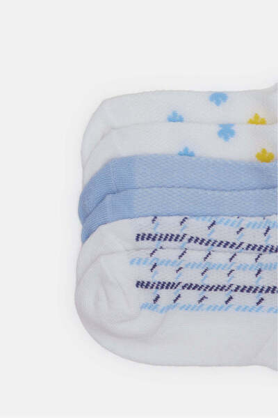 REDTAG Girls White And Blue Ankle Socks Set (Pack Of 3)