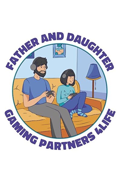 OEM Стикер Баща и дъщеря, Играй партньори, Геймъри, Видео игри за живот, Бели...