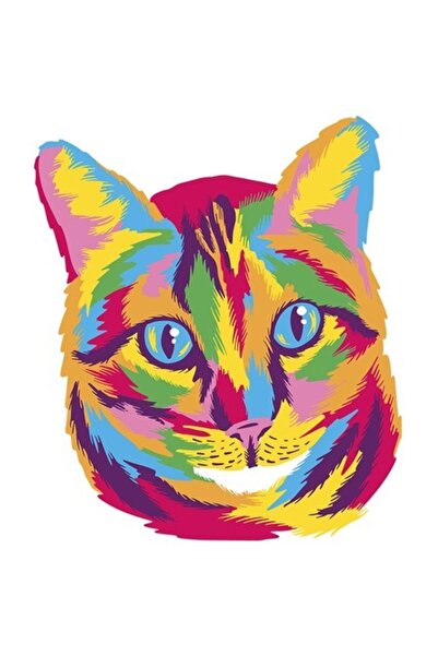 OEM Αυτοκόλλητο γάτας, αφηρημένο, ψηφιακή τέχνη, με λευκά περιγράμματα, βινύλ...