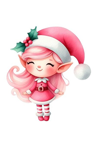 OEM Elf Girl Sticker, PVC Vinyl, White Border, 10 cm