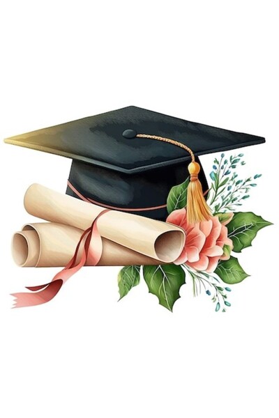 OEM Αυτοκόλλητο βινυλίου με καπέλο αποφοίτησης, λευκό περίγραμμα, PVC, 10 cm