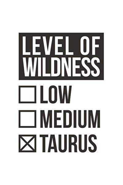 OEM Autocolant zodiacal Taur, Nivel de sălbăticie, Bordură albă, Vinil PVC 28 cm