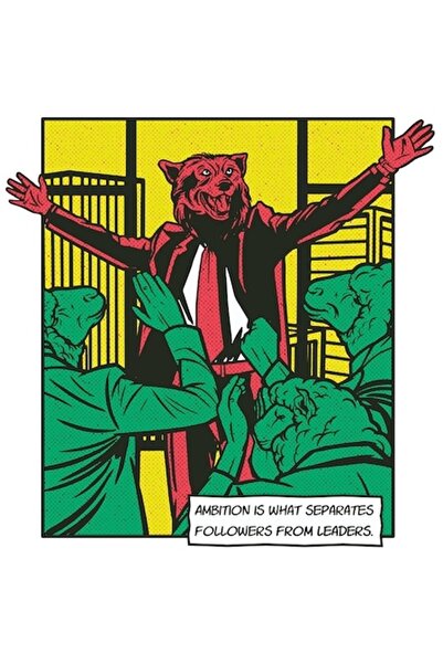 OEM Autocolant personalizat „Lupul, conducătorul oilor” cu margini albe, vini...