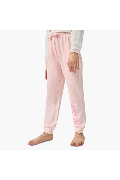 mattel Barbie Print T-shirt and Pyjama Set