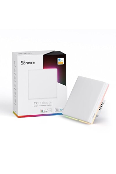 Sonoff T5-1C-86 Smart Full-Touch Wi‑Fi Wall Switch, 1 Channel, RGB Ambient LED, Sound & Vibration,