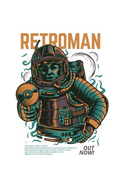 OEM Autocolant RetroMan — Omul astronaut învârtind un CD, mesaj amuzant, bord...