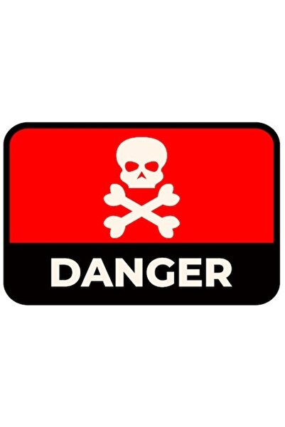 OEM Autocolant cu mesajul în engleză „Pericol” (Oase, Craniu), Margini albe, ...