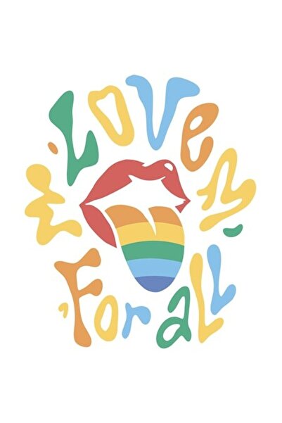 OEM Autocolant cu buze roșii, gură deschisă și limbă, multicolor, „Dragoste p...