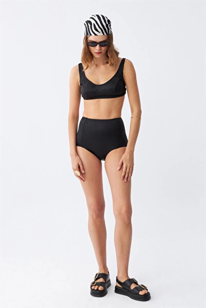 alfa expres Clothing Women's Basic Black Padded High Waist Bikini Set