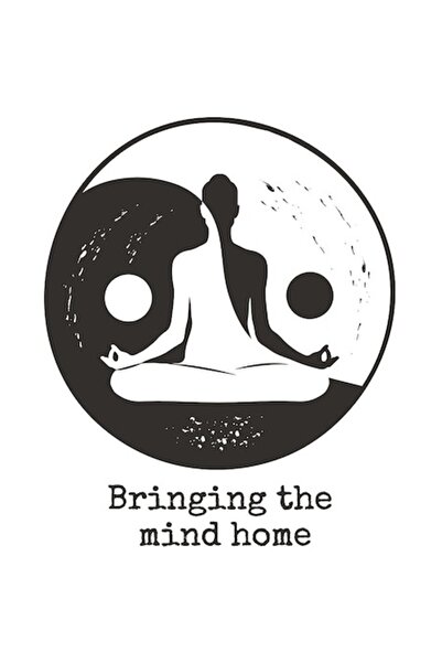 OEM Autocolant Yin și Yang, siluetă feminină de yoga, mesaj „Adu mintea acasă...
