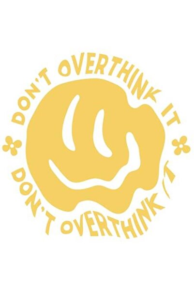 OEM Стикер с усмихнато лице „Не го премисляй“ с бяла рамка, PVC винил 23 см