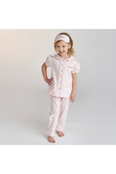 mattel Juniors Barbie Embroidered Shirt with Pyjamas and Eye Mask