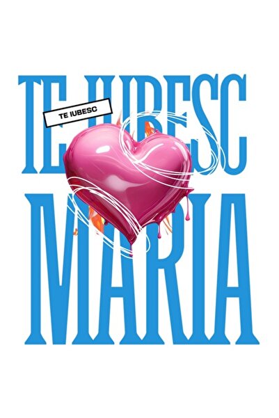 OEM Autocolant romantic cu inimă zburătoare „Te iubesc Maria”, Ziua Îndrăgost...