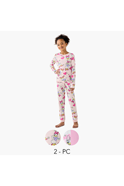 Disney Daisy Duck Print Long Sleeves T-shirt and Pyjamas - Set of 2