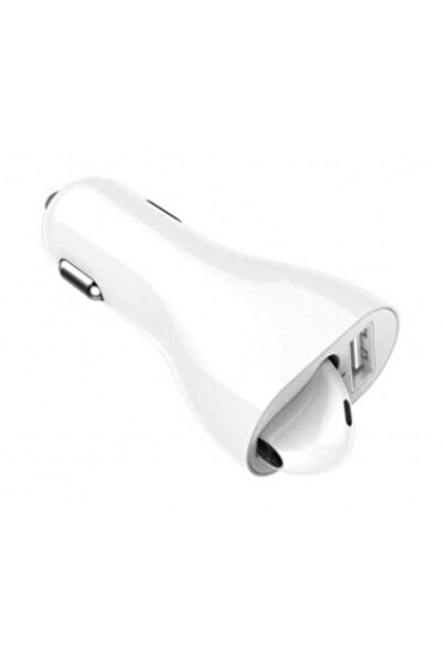 Tai Car charger with wireless headset included, Bluetooth connection, White
