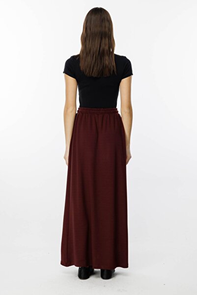 Hooopstore Elastic Waist Cotton Textured Cherry Skirt