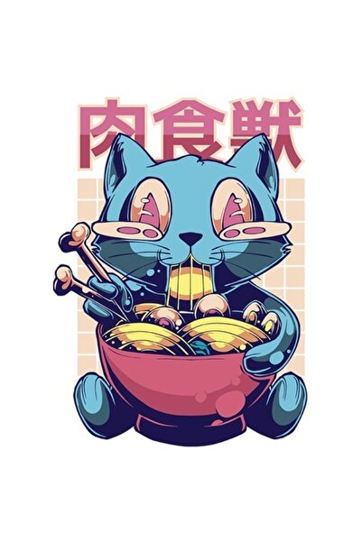 OEM Autocolant personalizat Ramen și pisici, Asia/China/Japonia, cu bordură a...