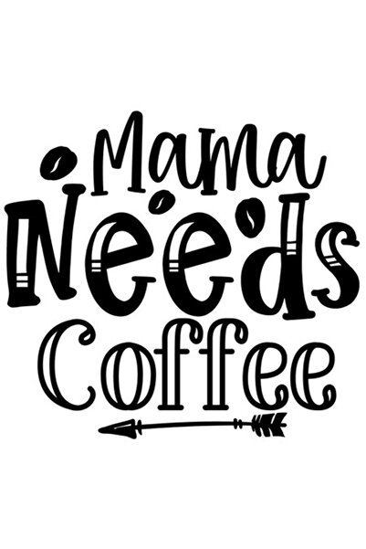 OEM Стикер „Мама се нуждае от кафе“ - черен с бели кантове, PVC винил, 23 см