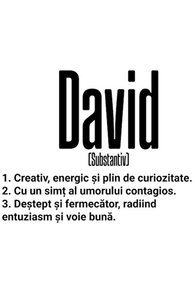 OEM Autocolant cu numele David și mesaj motivațional, bordură albă, vinil PVC...