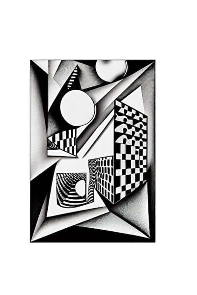 OEM Autocolant Iluzie Optică - Bile, Cuburi, Căști, Univers Infinit, Alb-Negr...