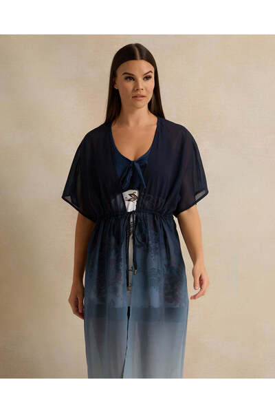 REDTAG Women Navy Plain Swim Cover Up