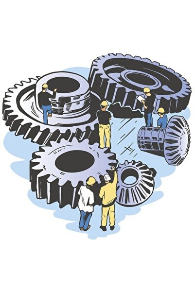 OEM Autocolant personalizat - Ingineri care inspectează piese mecanice, bordu...