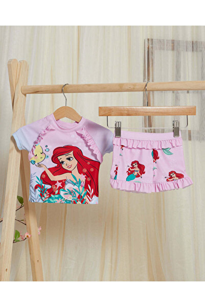 REDTAG Infant Girls Lilac Ariel Printed Swimwear Set (2 Piece)