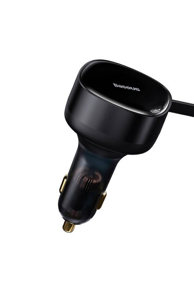 Baseus Enjoyment 2-in-1 Retractable Car Charger, AFC, FCP, Built-in Retractable Cable, Lightning+Typ