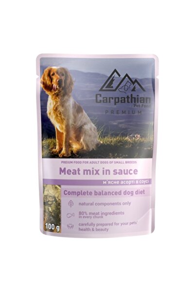 Carpathian Hrană pentru câini la plic, carne mixtă în sos, 100g