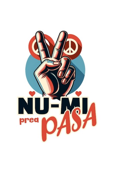 OEM Autocolant din vinil PVC - Mână a păcii, „Nu-mi pasă cu adevărat”, Inimio...