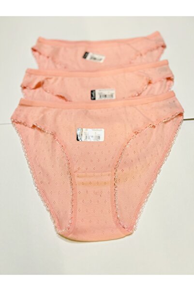 Tutku Marka Kadın Sofia Bikini Jakarlı Külot 3'lü %100 Pamuk