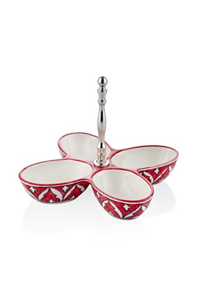 RİVO HOME DECOR Corallo Snack Bowl 4 Compartments 28X28X21 cm