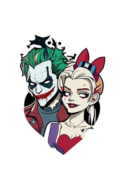 OEM Autocolant — Joker și Harley Quinn, Suicide Squad, vinil PVC multicolor, ...